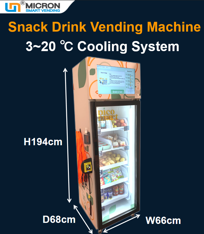 Micron snack drink vending machine for sale vending machine with cooling system to sell farm produce, snack, drink, cup cake, wine